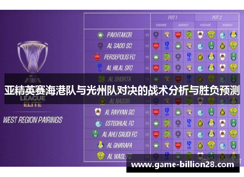 亚精英赛海港队与光州队对决的战术分析与胜负预测